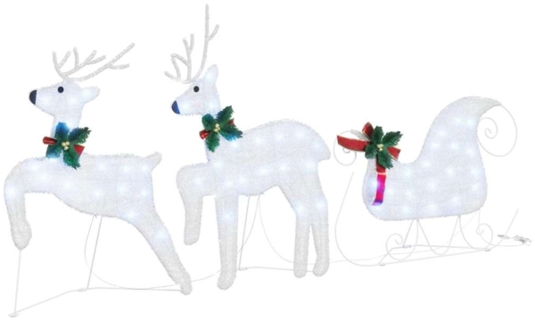 vidaXL LED Rentiere 3 pcs Kaltweiß Stoff 42012985