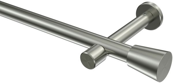 Gardinenstangen-Set Prestige Sitra 540 cm (geteilt in 3 x 180 cm), 1-läufig (ohne Ringe), 20 mm Ø Edelstahl-Optik