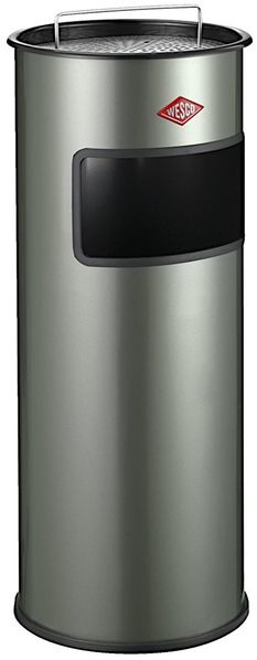 WESCO 150601-03 Standascher 30 in NEUSILBER mit Sieb und 30 Liter Abfallvolumen / Mülleimer / Ascher