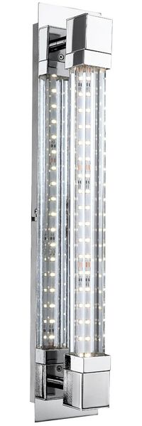 LED Wandlampe, chrom, Glas klar, H 42 cm