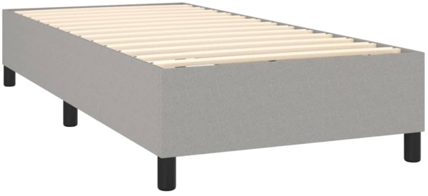 vidaXL Boxspringbett mit Matratze Hellgrau 90x190 cm Stoff 3128085 Bild 3