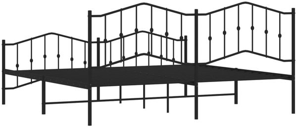 vidaXL Bettgestell mit Kopf- und Fußteil Metall Schwarz 193x203 cm 373813 Bild 7