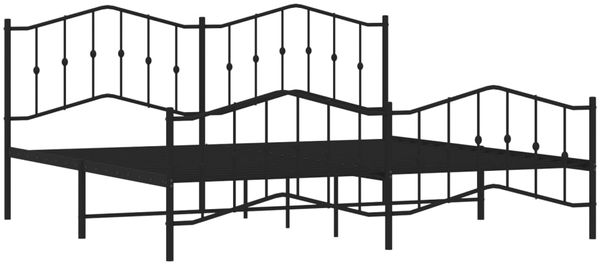 vidaXL Bettgestell mit Kopf- und Fußteil Metall Schwarz 193x203 cm 373813 Bild 4