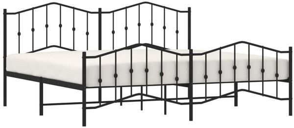 vidaXL Bettgestell mit Kopf- und Fußteil Metall Schwarz 193x203 cm 373813 Bild 3