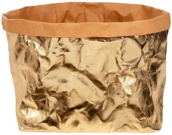 ONVAYA Aufbewahrungskorb Gold, Krempelbox, Dekobox, Geschenkbox waschbar
