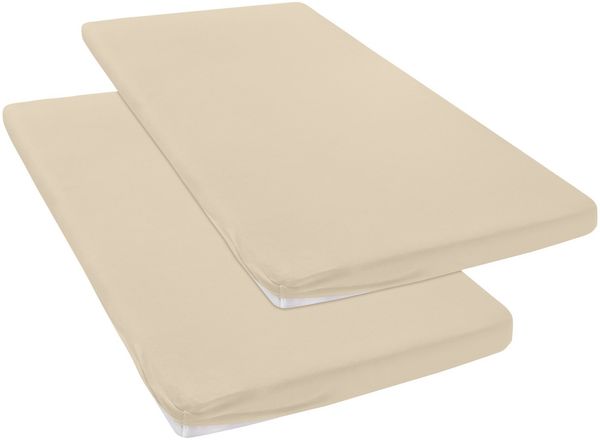 OTTO home Spannbettlaken Topper Basic, in Gr. 90x200, 140x200 oder 180x200 cm, Microfaser-Jersey, Gummizug: rundum, (2 Stück), Baumwolle, Matratzen bis 8 cm Höhe, Bettlaken, Spannbetttuch, Laken