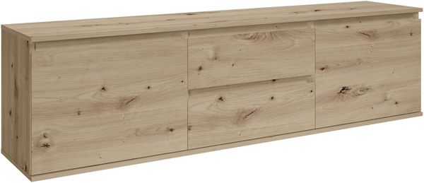 Lowboard >Brest< 2 Türen, 2 Schübe, in Artisan Dekor - 180x50x38cm (BxHxT)