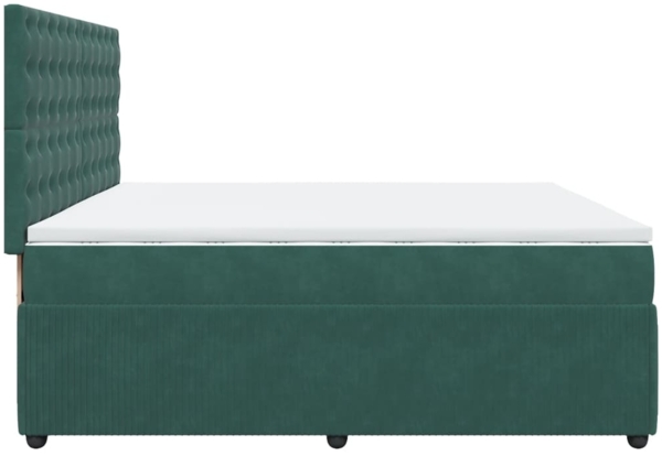 vidaXL Boxspringbett mit Matratze Dunkelgrün 200x200 cm Samt 3294745 Bild 6