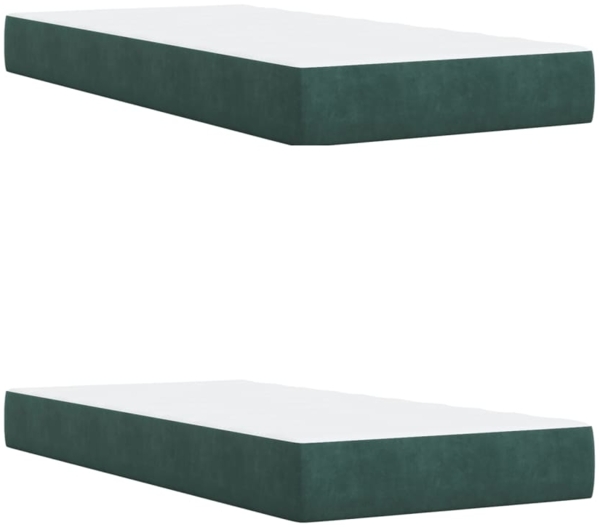 vidaXL Boxspringbett mit Matratze Dunkelgrün 200x200 cm Samt 3294745 Bild 10