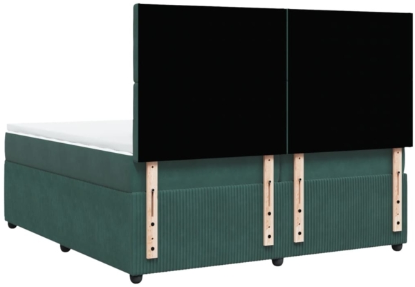 vidaXL Boxspringbett mit Matratze Dunkelgrün 200x200 cm Samt 3294745 Bild 7