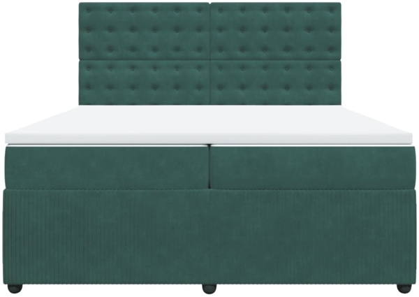 vidaXL Boxspringbett mit Matratze Dunkelgrün 200x200 cm Samt 3294745 Bild 5