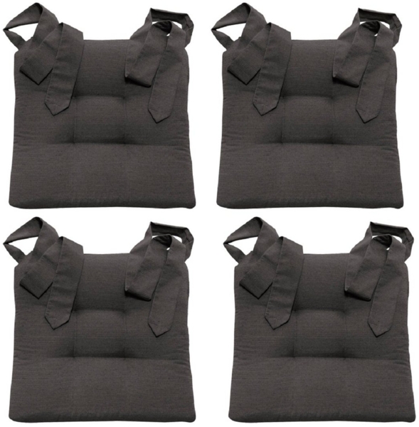 MAGMA Stuhlkissen Sitzkissen FINO Schleifenband Auflage - ca. 42cm x 46cm x 7cm - 4er Set rot