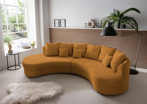 Home affaire Ecksofa Lazio modern und bequem, schmale Armlehnen, tolle Detailverarbeitung, zwei verschiedene Fußfarben wählbar