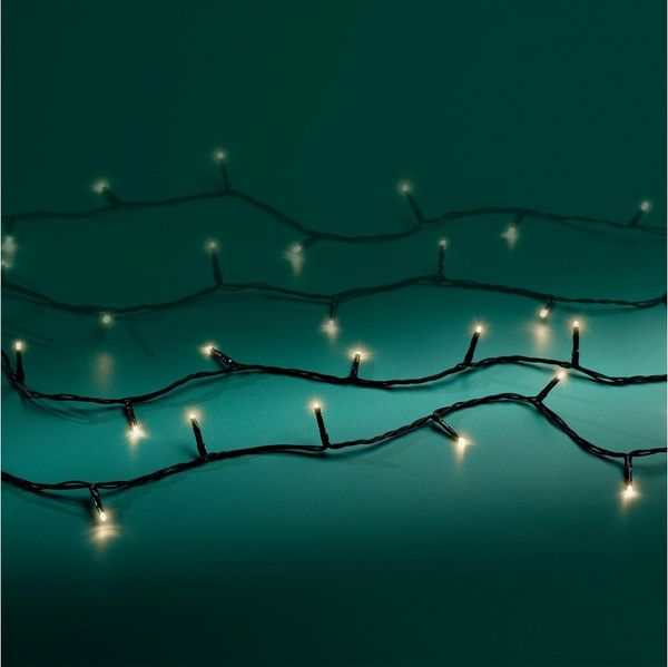 Lumineo LED-Lichterkette Lumineo Lichterkette BASIC 360 LED 27 m warm weiß, schwarzes Kabel, Indoor/Outdoor, dimmbar, 8h-Timer, + 5 m Zuleitung