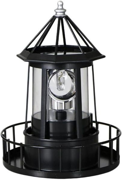 FELIXLEO LED Solarleuchte Solar Leuchtturm Außenlampe LED rotierend wetterfest Gartendeko