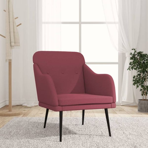 vidaXL Sessel Weinrot 63x76x80 cm Stoff 351477