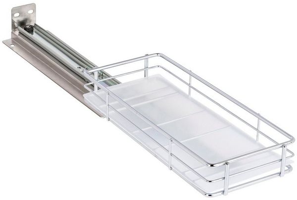 ONVAYA® Gewürzregal ausziehbar | Korb klein | Gewürzständer aus Edelstahl | Schrankeinsatz für die Küche | Regal Organizer | Teleskop-Gewürzregal für Schränke und Schubladen | Neues Modell