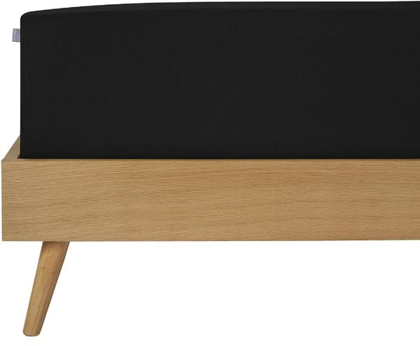 Schiesser Spannbettlaken Jessi - Edeljersey - 100 x 200 cm - Schwarz