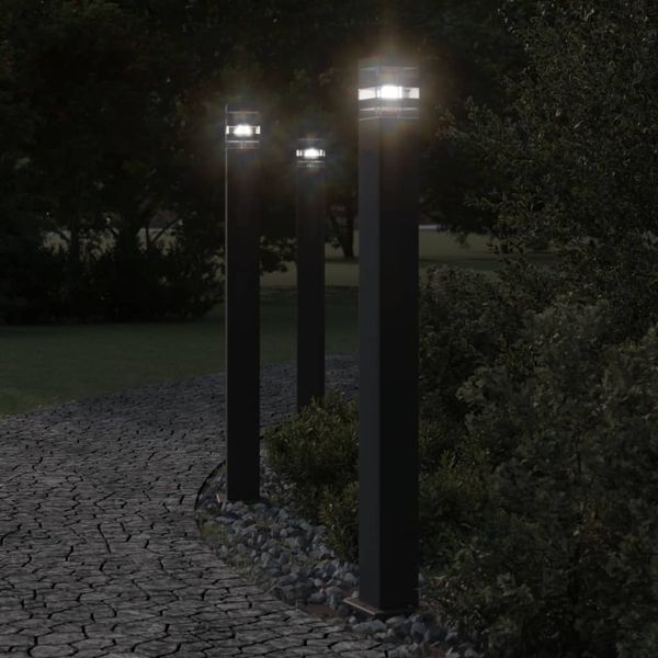 vidaXL Wegeleuchte mit Bewegungsmelder Schwarz 110 cm Aluminium 4006403