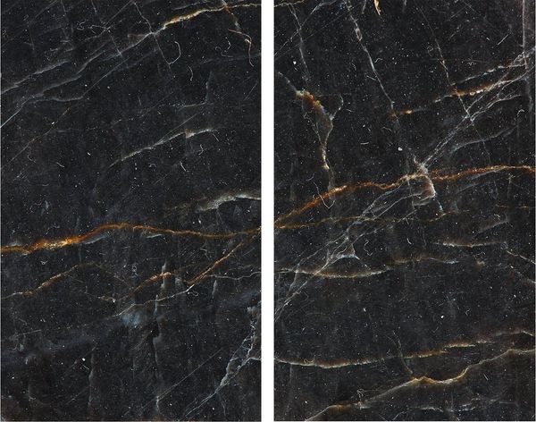Allstar Glasabdeckplatten Marmor, 2er Set, rutschfeste Herdabdeckung für Glaskeramikkochfelder in Marmor-Optik, praktische Arbeitsflächenerweiterung in der Küche, Gehärtetes Glas, 30 x 52cm, Schwarz