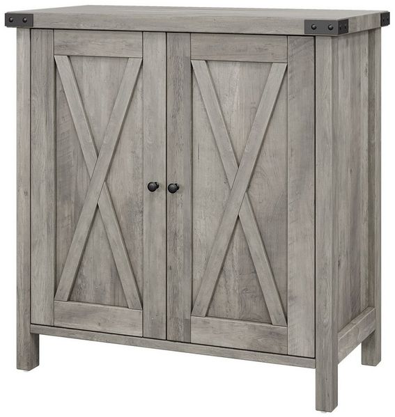 GarveeMore Sideboard Mit 2 Türen und verstellbaren Einlegeböden,76 x 40 x 80 cm, Buffet-Aufbewahrungsschrank mit Massivholz Arbeitsplatte