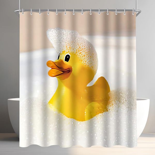 Duschvorhang Gelbe Ente 200x200cm Antibakteriell Wasserabweisend Textil