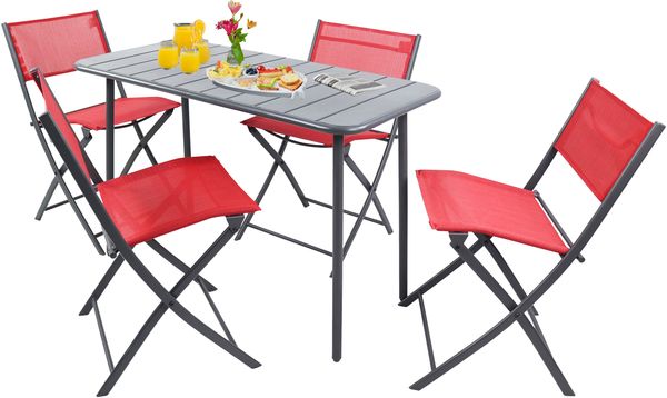 VCM Gartenmöbel-Set Sumila 920517 Rot H. 79 x B. 110 x T. 55 cm