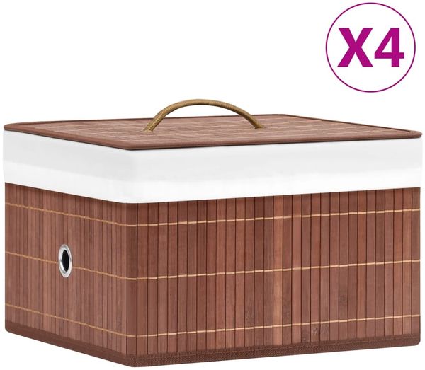 vidaXL Bambus Aufbewahrungsboxen 4 Stk. Braun 320768