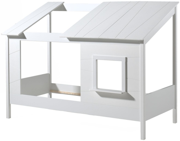 Baumhaus Bett Katalyn 214x105x159 Kinderbett MDF+Massivholz Weiß