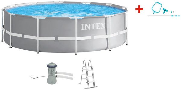Intex Rundpool »PRISM FRAME™ PREMIUM POOL« (Set), inkl. hochwertigem Intex Pool-Reinigungsset
