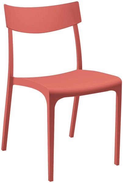 Dmora Gartenstuhl Lupia, Gartensitz, Outdoor-Stuhl, Outdoor-Sessel, Made in Italy, 54x46 h80 cm, Rot