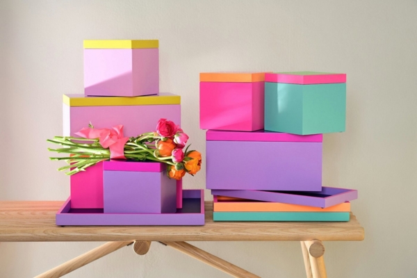 Giftcompany Dekotablett Neo Tablett rechteckig dunkelblau/neon lila/lila 30cm Bild 2