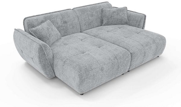 Home affaire Big-Sofa MIRELDA Design-Sofa mit Steppungen, extra tief, Breite 251 cm, elegant und bequem, enthält 2 Zierkissen, belastbar bis 480kg