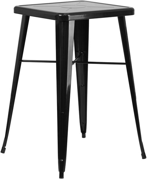 Flash Möbel quadratisch Indoor-Outdoor Bar Höhe Tisch, Metall, schwarz, 93.98 X 65.41 X 15,24 cm
