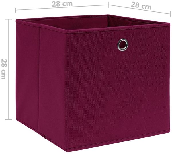 vidaXL Aufbewahrungsboxen 4 Stk. Vliesstoff 28x28x28 cm Dunkelrot 325199 Bild 5