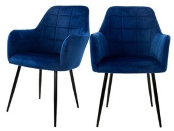 ML-DESIGN Stuhl Esszimmerstuhl ergonomisch & gepolstert Esstischstuhl mit Rückenlehnen (2 St), Wohnzimmerstuhl Dunkelblau Samtbezug Küchenstuhl Polsterstuhl Bild 6