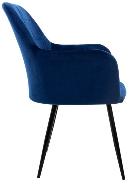 ML-DESIGN Stuhl Esszimmerstuhl ergonomisch & gepolstert Esstischstuhl mit Rückenlehnen (2 St), Wohnzimmerstuhl Dunkelblau Samtbezug Küchenstuhl Polsterstuhl Bild 2