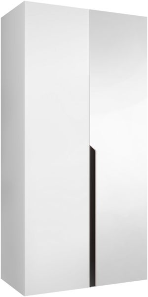 Kleiderschrank Veluna II 100 (Farbe: Weiß / Weiß + Schwarz)