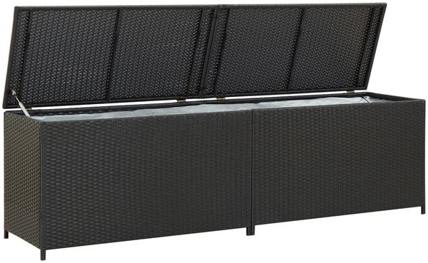 vidaXL Gartenbox Poly Rattan 200x50x60 cm Schwarz 46474 Bild 2