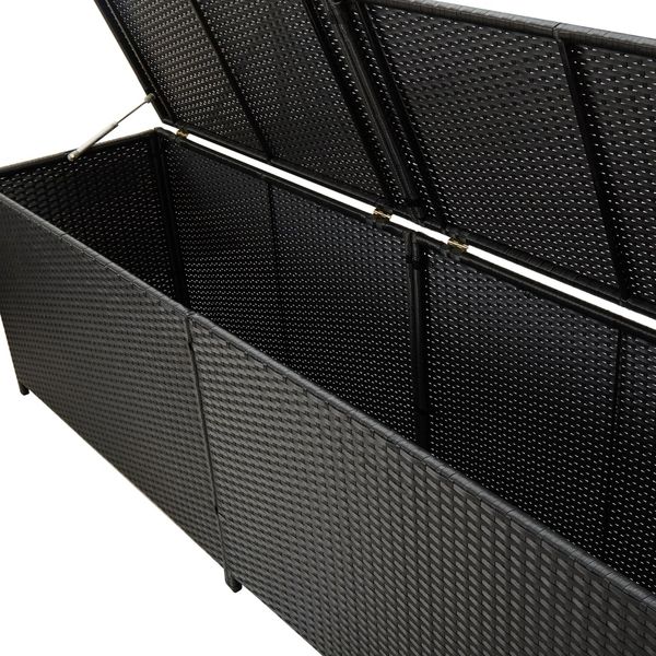 vidaXL Gartenbox Poly Rattan 200x50x60 cm Schwarz 46474 Bild 5