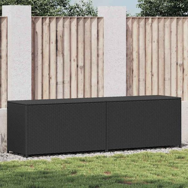vidaXL Gartenbox Poly Rattan 200x50x60 cm Schwarz 46474