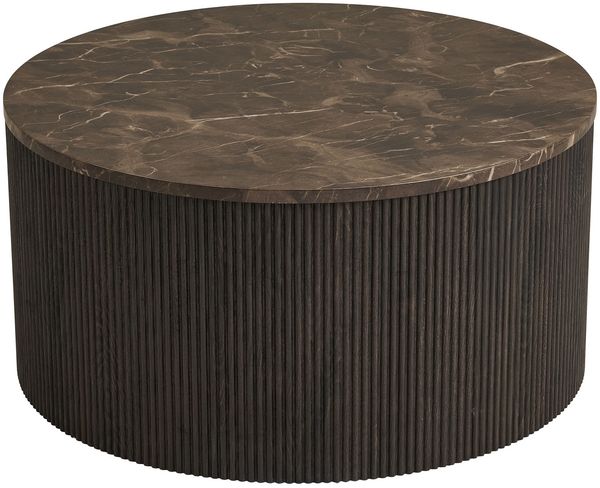 Couchtisch >Rota< in Dunkelbraun / Marmor-Dekor, MDF - 40x80cm (HxD)