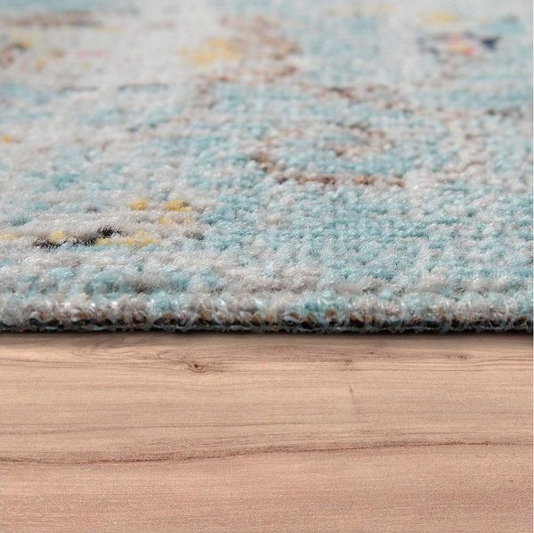 Paco Home Teppich Artigo 401, rund, Höhe: 4 mm, Kurzflor, Orient-Optik, Vintage Design, In- und Outdoor geeignet