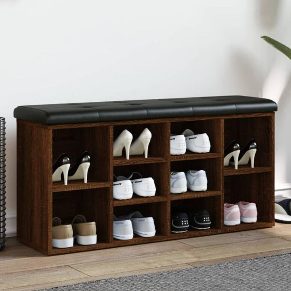 vidaXL Schuhbank Braun Eichen-Optik 102x32x50 cm Holzwerkstoff 835116