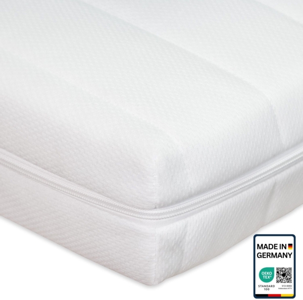 Kindermatratze 70x140, CertiPUR zertifiziert, Kinder Baby Matratze 70x140 mit waschbarem Bezug für Kinderbett, Höhe ca. 11cm, Made in Germany
