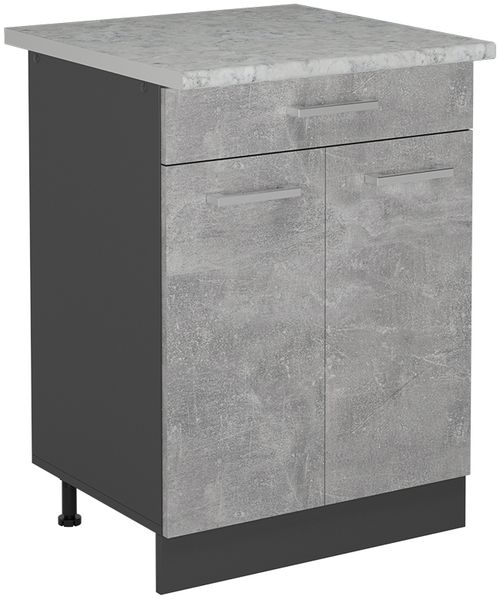 Küchenunterschrank R-Line Beton 60 cm AP Marmor Vicco