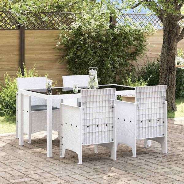 vidaXL Gartenstuhl mit Kissen 4 pcs Weiß 53 x 49 x 85 cm Polypropylen 847481