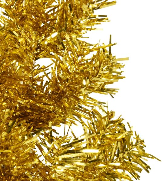 vidaXL Künstlicher Halb-Weihnachtsbaum mit Ständer Schlank Gold 180 cm 344591 Bild 6
