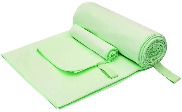 vidaXL Sporthandtuch Set 2 pcs Grün Stoff 42011496