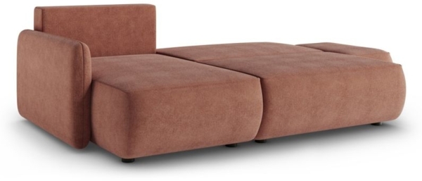 Ecksofa mit Schlaffunktion Sofa LUKA in Stoff Cremona Kupferbraun Ottomane Links Bild 2